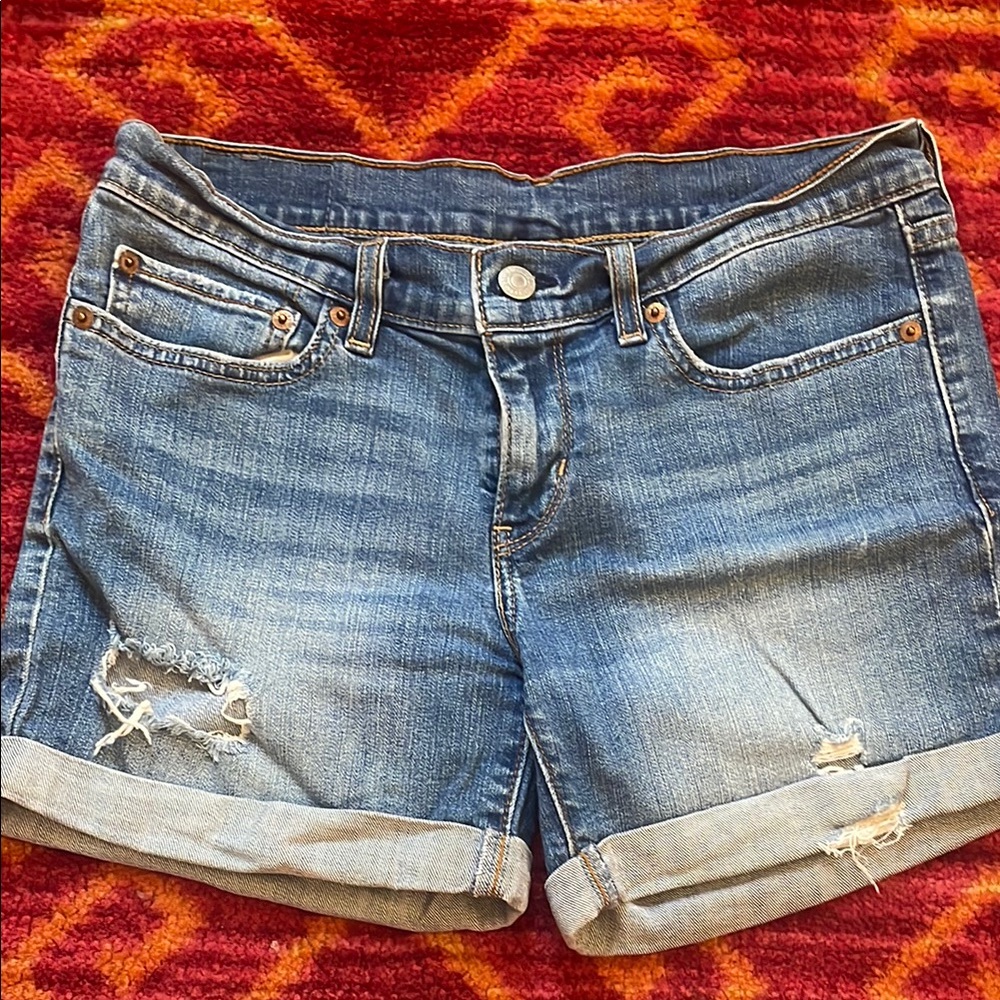Levi's Blue Jean Shorts Distressed Summer Style